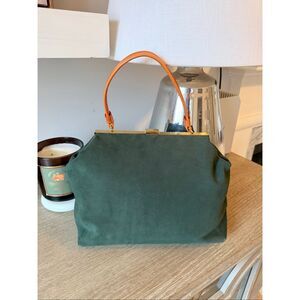 Mansur Gavriel Green Soft Elegant Bag Suede Medium ** Limited Edition‎ **